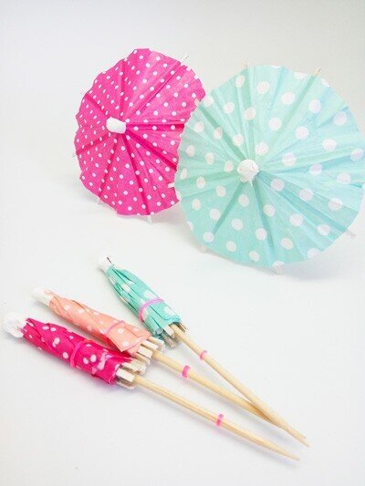 SET 10 MINI SOMBRILLAS DE PAPEL LUNARES