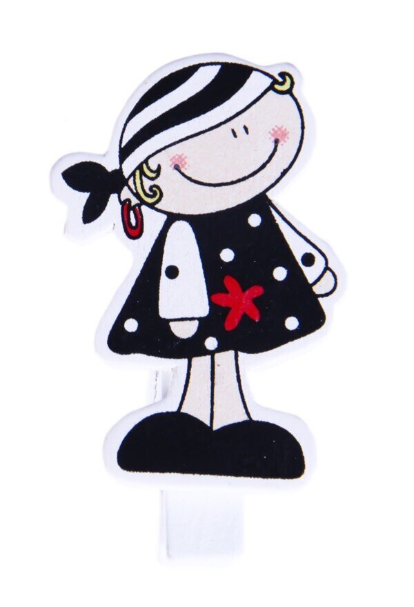 PACK 6 PINZAS PIRATAS MADERA NI�A