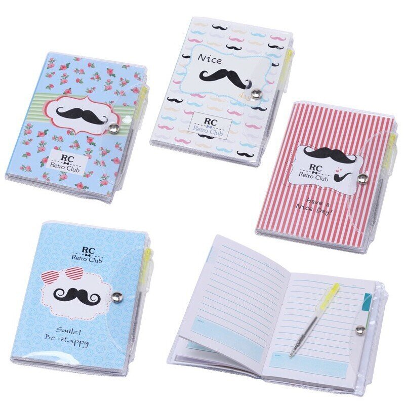 LIBRETA NOTAS PVC MOUSTACHE CON BOL͍GRAFO