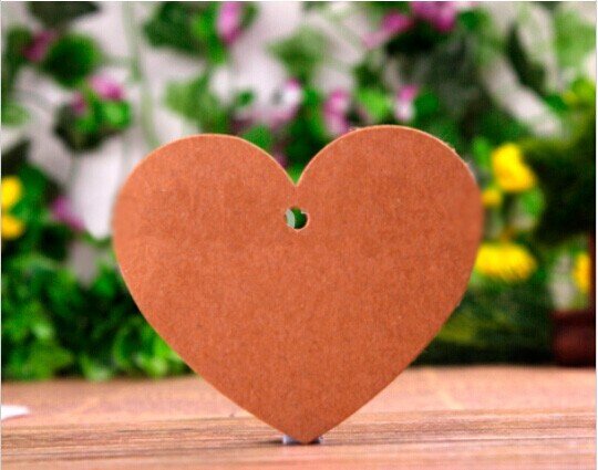 LOTE 50 TARJETAS CORAZON KRAFT