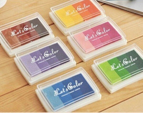 LOTE 6 TINTAS MULTICOLOR PARA SELLOS