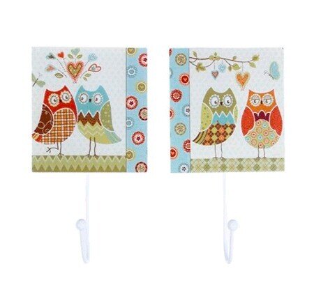 PERCHA CER��MICA DECORACI�N BUHOS