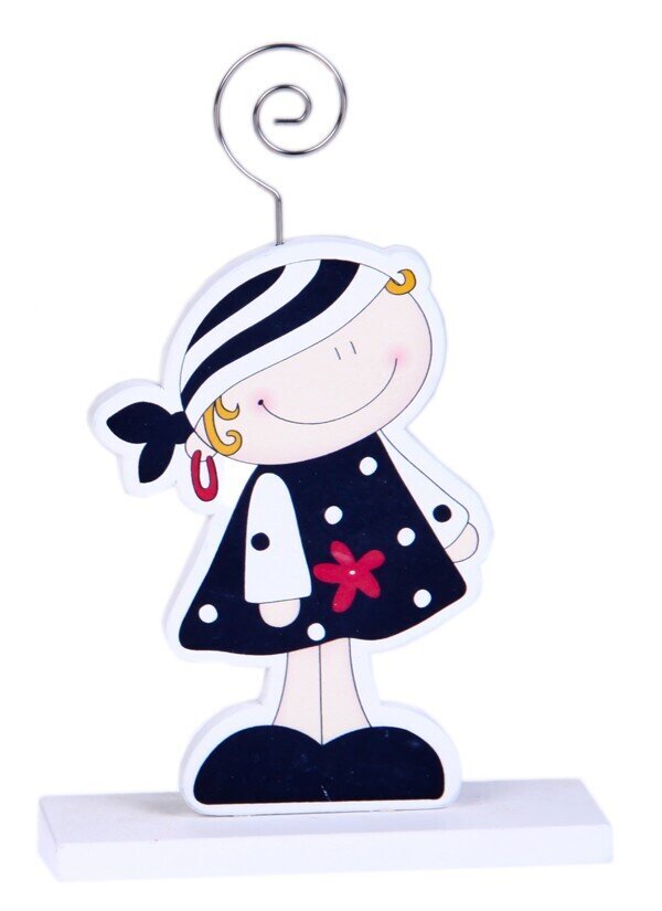 PINZA PORTAFOTOS MADERA PIRATA NI�A