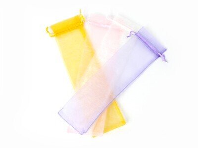 BOLSA DE ORGANZA ABANICOS 7 X 30 AZUL