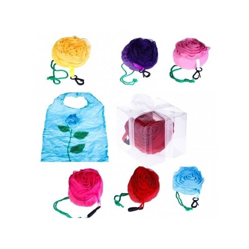 BOLSA PLEGABLE ROSA CON CAJITA Y LAZO