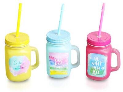 JARRA DE CRISTAL CON CA�A MATE ENJOY EVERY MOMENT