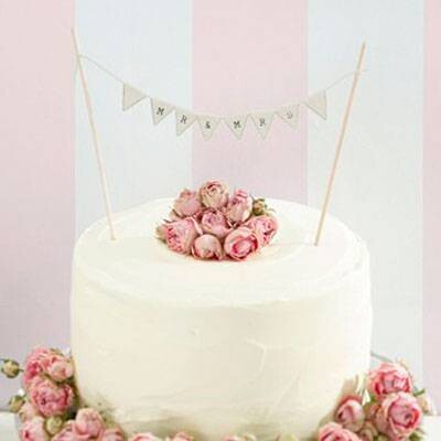 BANDERIN MARFIL PARA TARTA MR & MRS