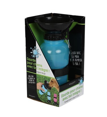 BEBEDERO CON BOL INTEGRADO AZUL 500ML