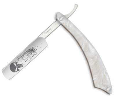 Navaja barbera nacar calavera Albainox.