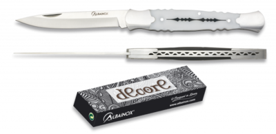Navaja ALBAINOX cacha blanca. hoja 8.8
