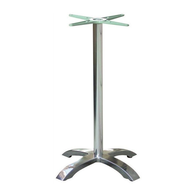 Mesa MILAN, alta, aluminio, 4 radios, base de 110 cms y tapa 60 cms. Color a elegir, Tableros de 60 cms: TABLERO DE MESA TOPALIT - ZEBRANO LIGHT