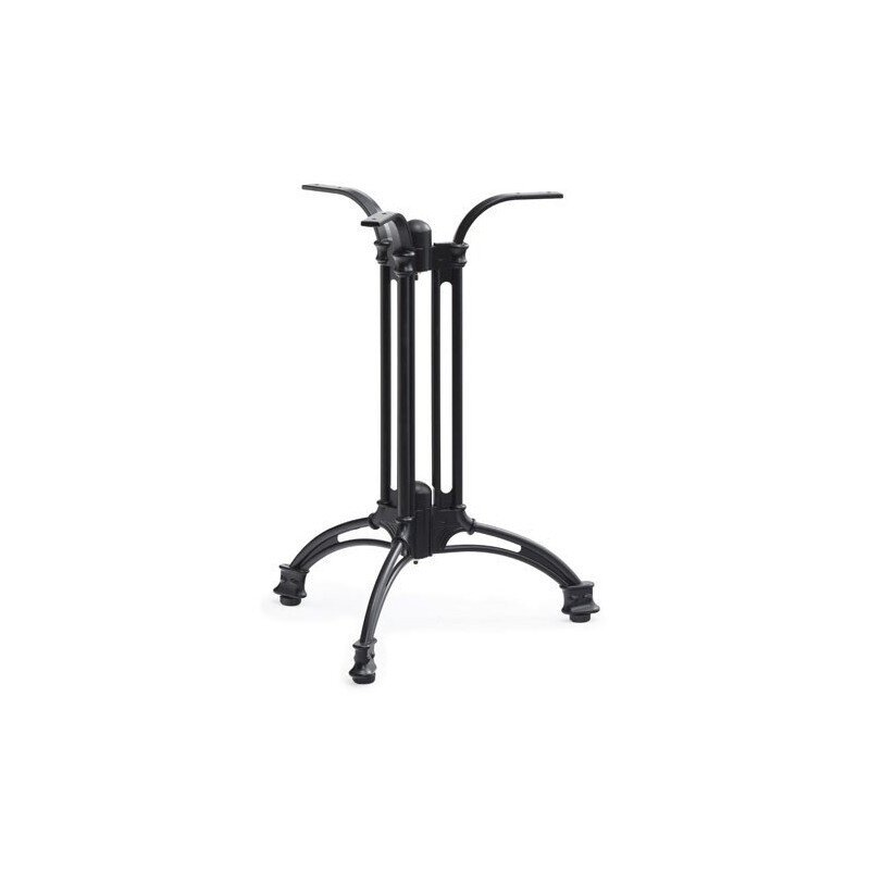 Mesa EIFFEL NEW, aluminio, 3 pies, negra, base de 70 cms y tapa 60 x 60 cms. Color a elegir, Tableros de 60x60 cms: WERZALIT ALEMANIA - PIAZZA 102