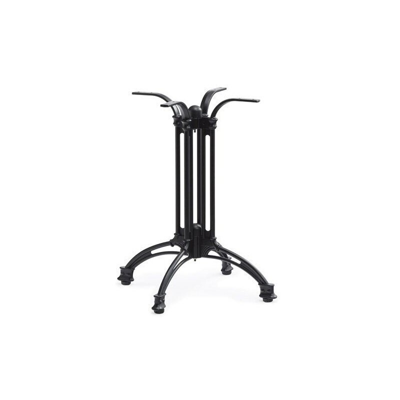 Mesa EIFFEL NEW, aluminio, 4 pies, negra, base de 70 cms y tapa 70 x 70 cms. Color a elegir, Tableros de 70x70 cms: WERZALIT SM - M�RMOL DE GENES 121