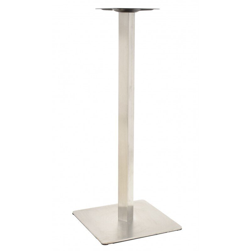 Mesa COPACABANA, alta, acero inoxidable, base de 110 cms y tapa 60 x 60 cms. Color a elegir, Tableros de 60x60 cms: WERZALIT SM - NEGRO 55