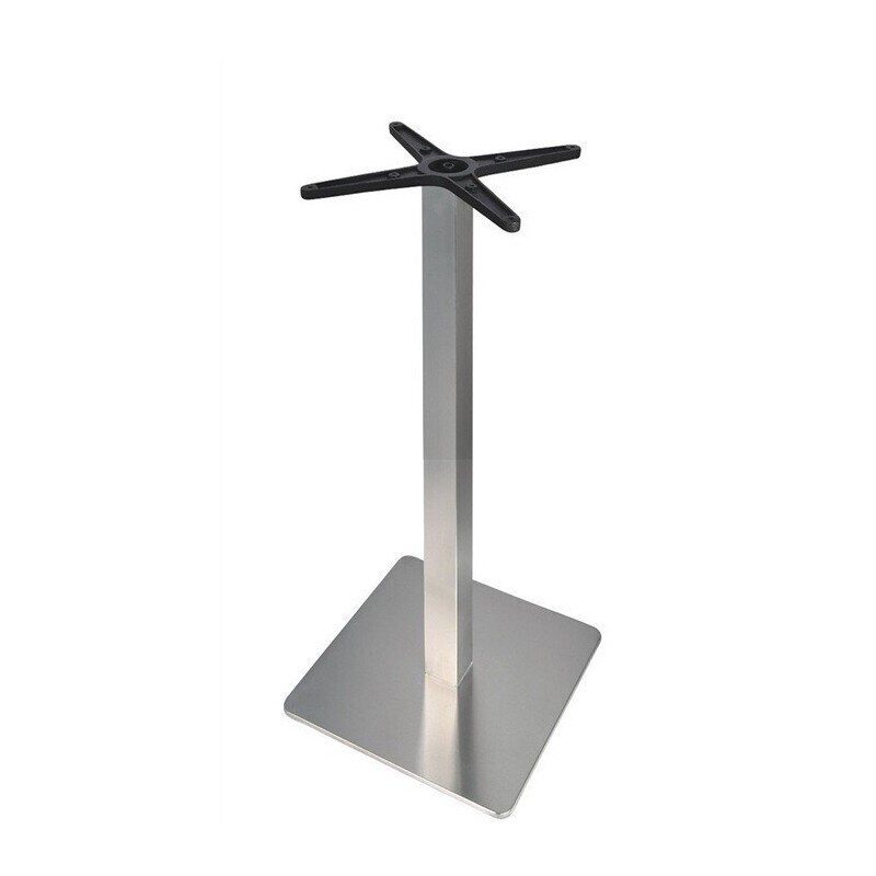 Mesa RHIN, alta, acero inoxidable, base de 110 cms y tapa 60 x 60 cms. Color a elegir, Tableros de 60x60 cms: WERZALIT SM - NEGRO 55
