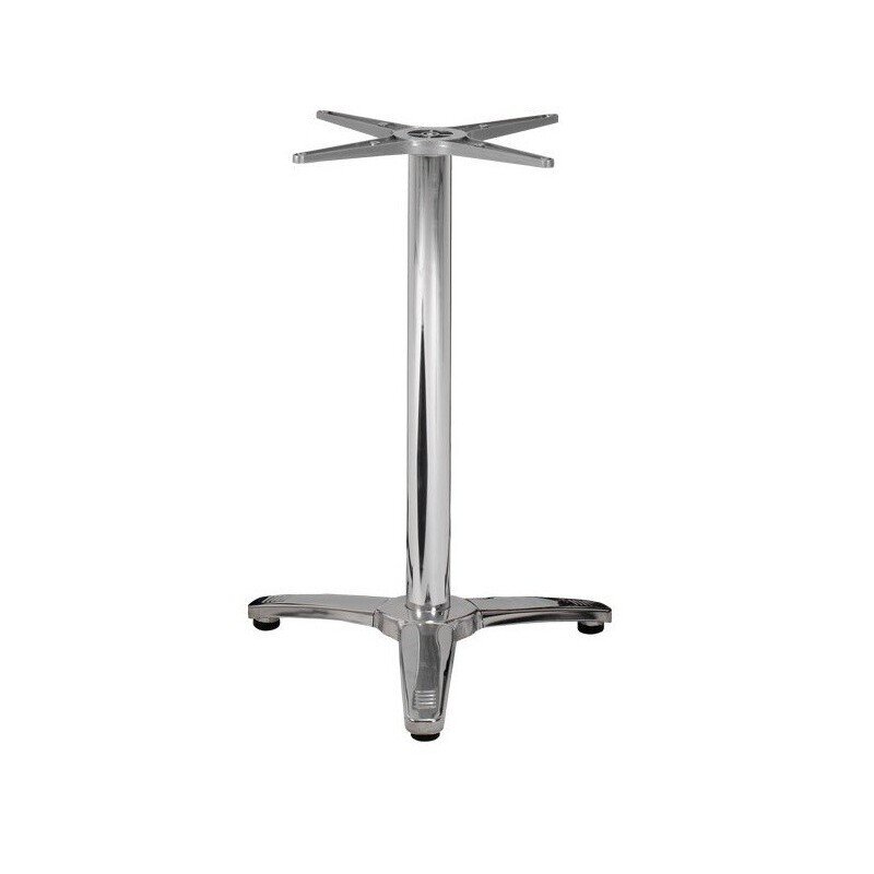 Mesa ROMA, aluminio, 3 radios, base de 70 cms y tapa 60 cms. Color a elegir, Tableros de 60 cms: TABLERO DE MESA TOPALIT - ZEBRANO LIGHT