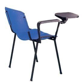 Silla NIZA, pala de escritura, chasis negro, asient. y resp.en pl�stico (disponible 3 colores)