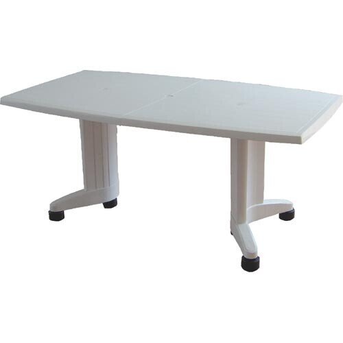Mesa SIL, blanca, ovalada, ampliable 165/225 x 95 cms.
