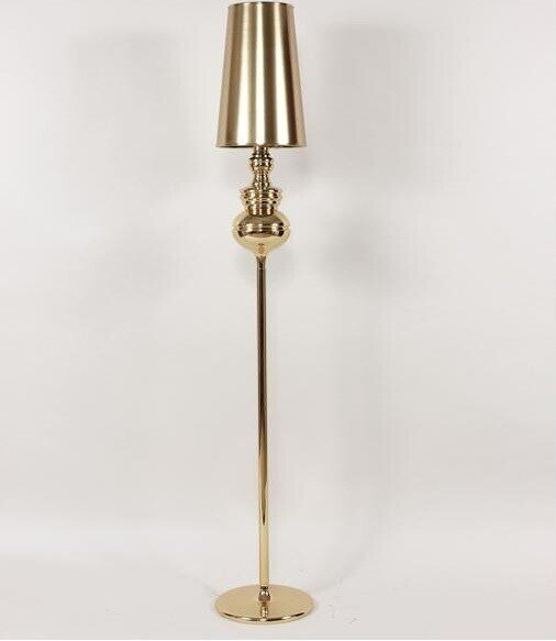 L�mpara LOUVRE, pie sal�n, dorada, pantalla dorada