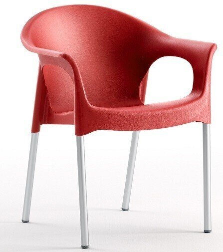 Sill�n NILO, aluminio, apilable, polipropileno rojo*