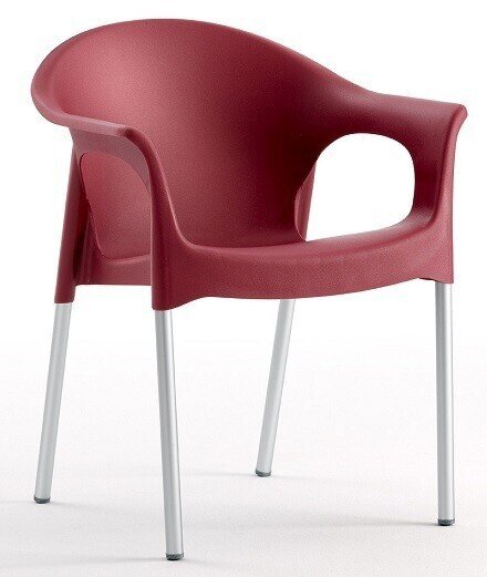 Sill�n NILO, aluminio, apilable, polipropileno burdeos*