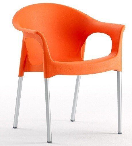 Sill�n NILO, aluminio, apilable, polipropileno naranja*