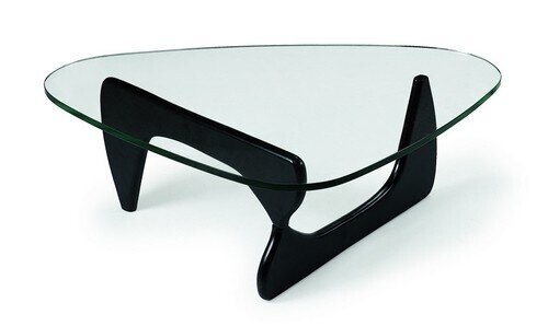 Mesa NOG, baja, lacada negro, tapa de cristal 15 mm. 125x90 cms