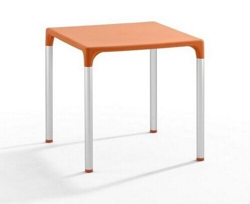 Mesa ELIANA, aluminio, polipropileno naranja 74x74 cms