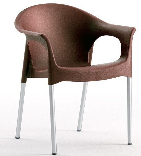 Sill�n NILO, aluminio, apilable, polipropileno chocolate*