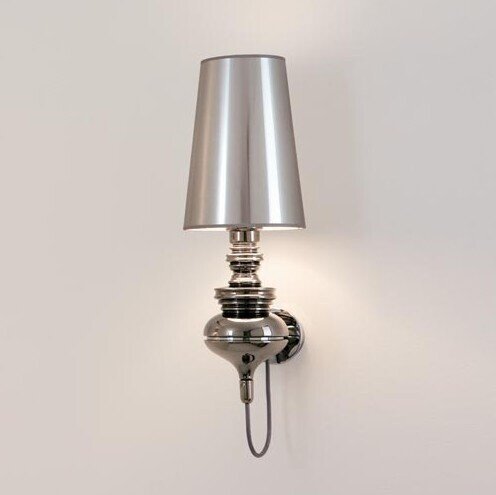 L�mpara LOUVRE, aplique de pared, cromado, pantalla plata