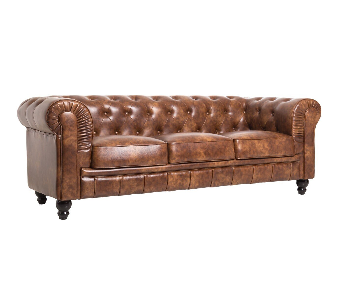 Sof� CHESTER, 3 plazas, similpiel cuero viejo