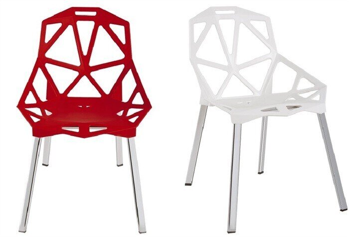 Silla CAMY, aluminio, polipropileno rojo*