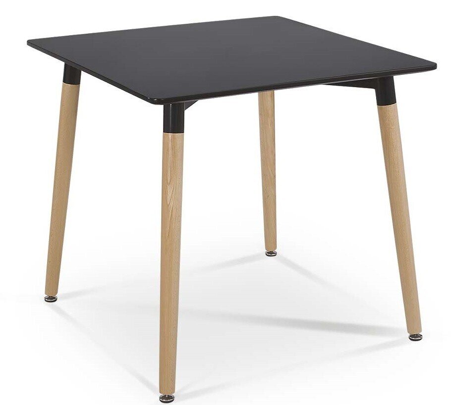 Mesa NURY, madera, tapa lacada negra, 80 x 80 cms