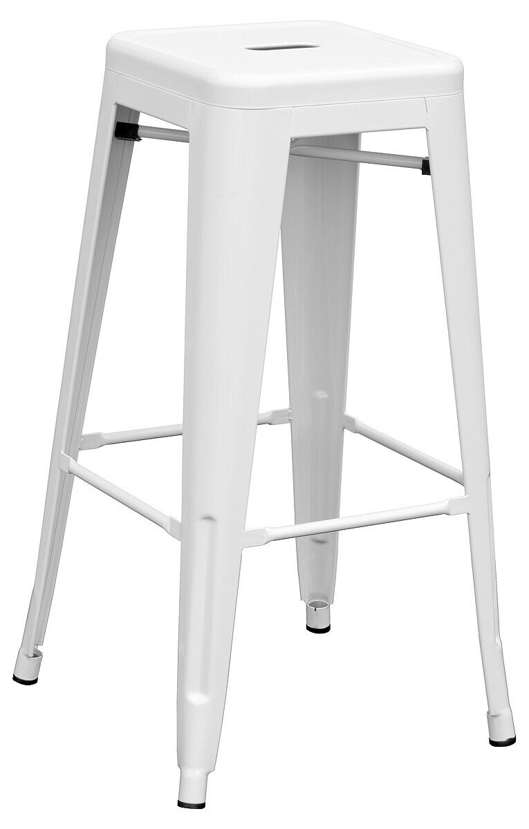Taburete TOL, acero, blanco
