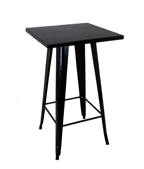 Mesa TOL, alta, acero, negra, 60x60 cms