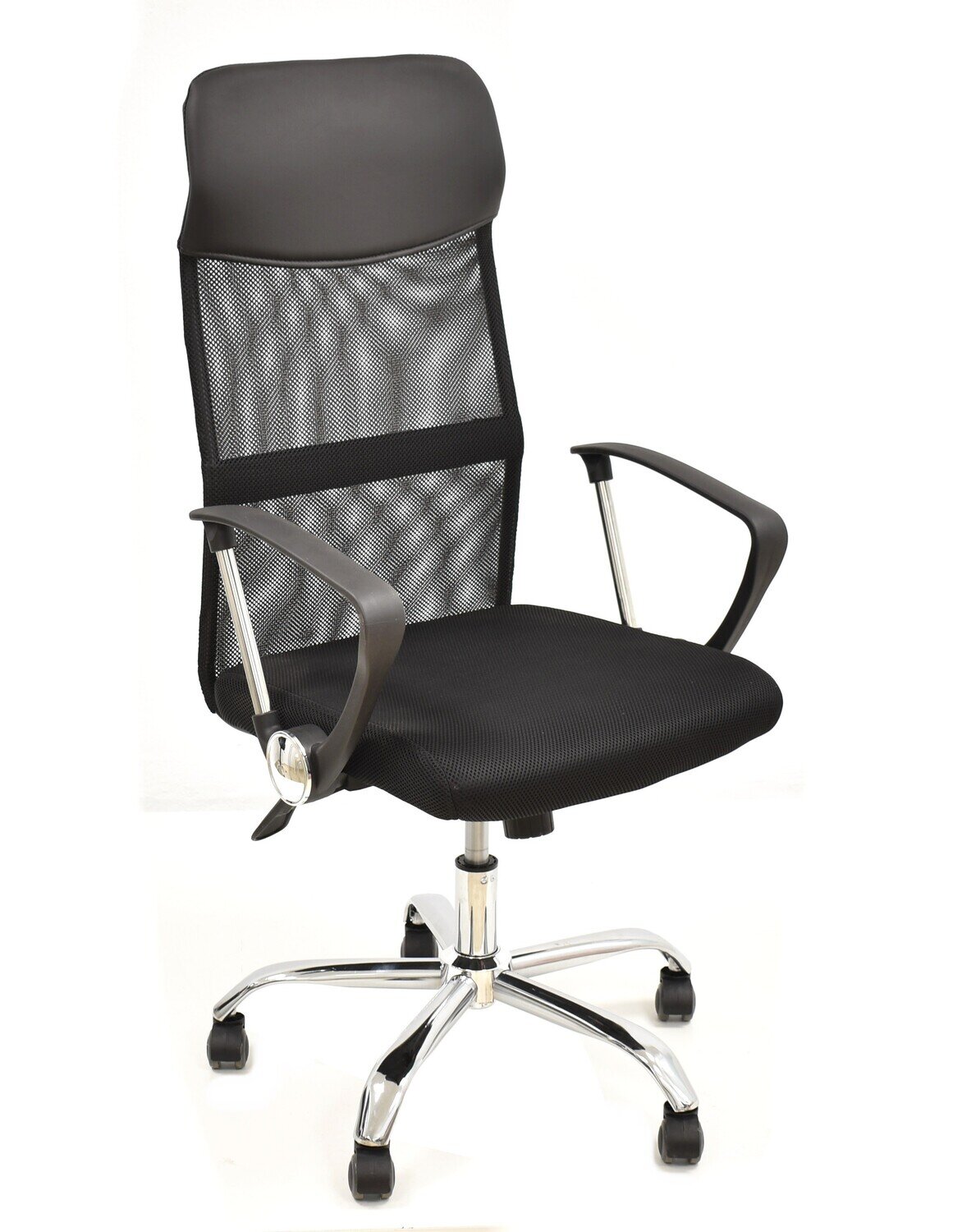 Sill�n de oficina GINO ( H ), malla negra y tejido mesh negro