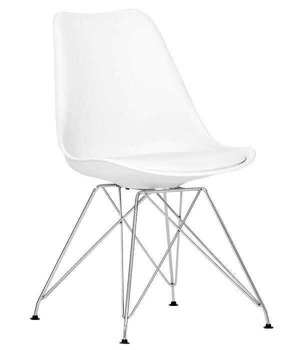 Silla TORRE (SU), cromada, blanca, coj�n blanco Silla TORRE (SU), cromada, blanca, coj�n blanco