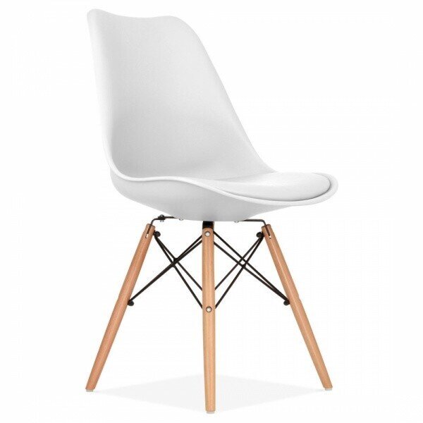 Silla TORRE NEW, madera, blanca, cojin blanco