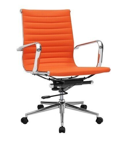 Sill�n de oficina PHILIP, giratorio, gas, basculante, similpiel naranja