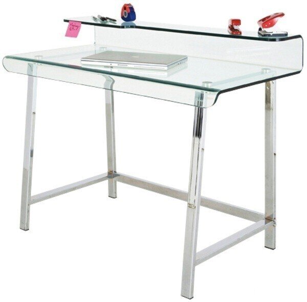 Mesa ASTER, acero inoxidable, cristal, 110 x 56 cms