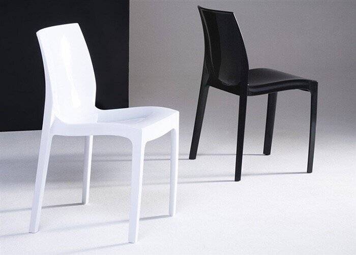 Silla ANTARTIDA, polipropileno, blanco alto brillo