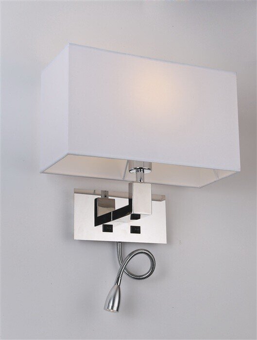 L�mpara CAROLI, aplique, cromado, pantalla blanca L�mpara CAROLI, aplique, cromado, pantalla blanca