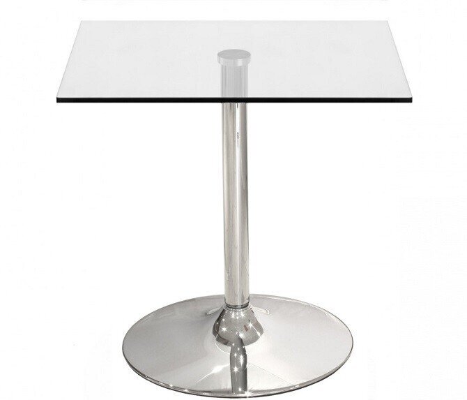 Mesa BERNIE NEW, cromada, cristal 60X60 cms
