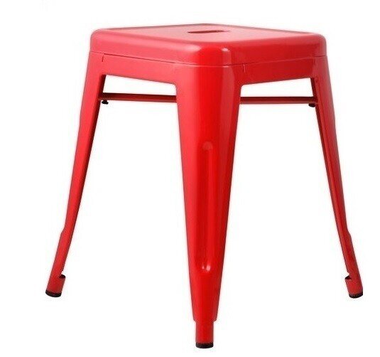 Taburete TOL 45, bajo, acero, rojo