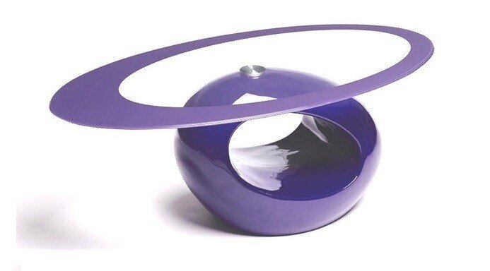 Mesa BOND, baja, p?rpura, cristal, 110 x 60 cms