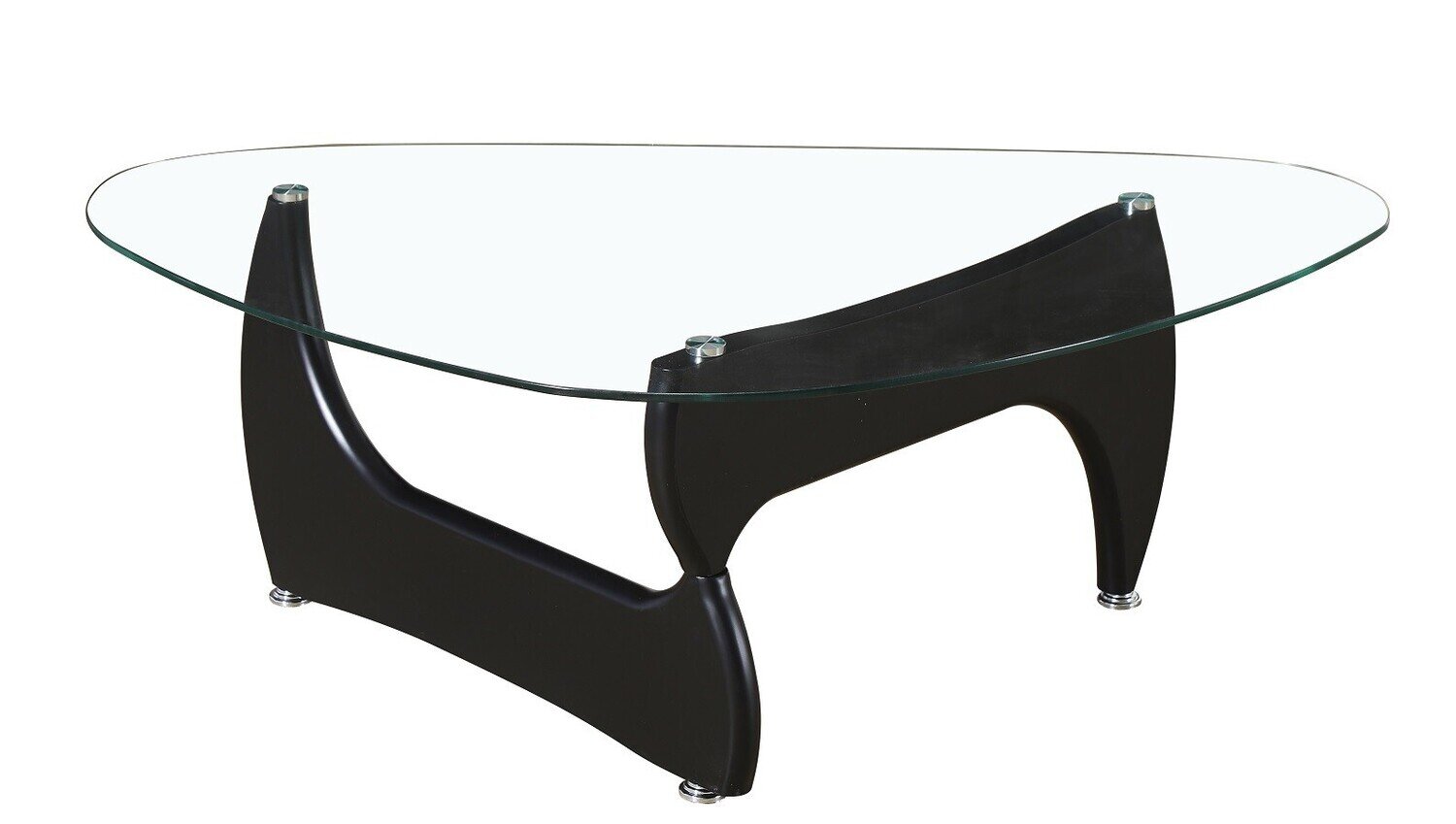 Mesa NOGU, baja, lacada negra, cristal, 120x70 cms