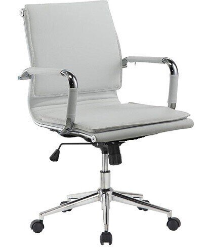 Sill�n de oficina AMSTERDAM, gas, basculante, similpiel blanca