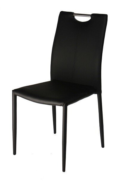 Silla EDITH, apilable, similpiel negra