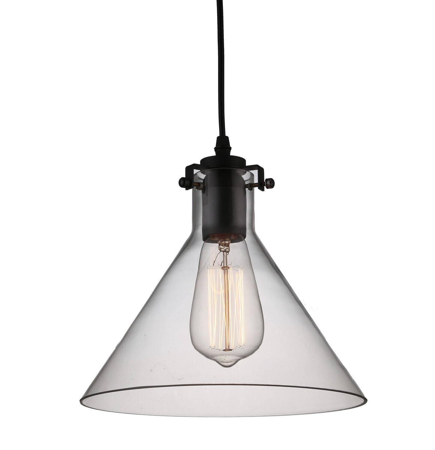 L�mpara DAFNE 1, colgante, cristal transparente