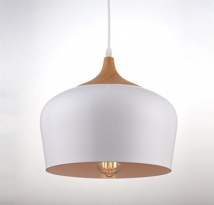 L�mpara CROCK, colgante, metal, pantalla blanca